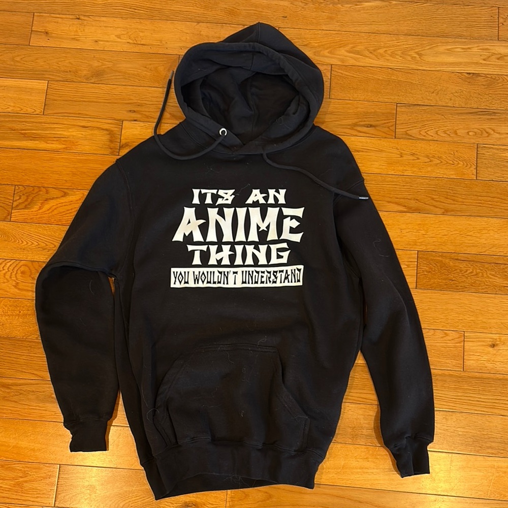 Black Anime Graphic Hoodie